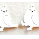 white Wooden bird decorations