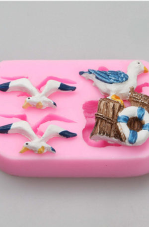 Seagulls silicone mould with examples
