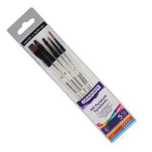Daler Rowney Graduate Synthetic Long Handle Brushes (5PC Set)