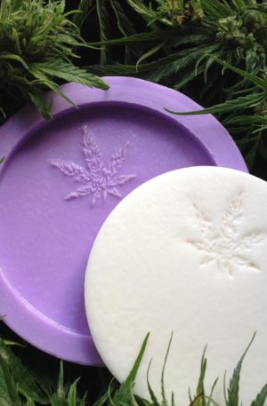 Cannabis Weed Silicone Coaster Mould with hammered gloss effect and cannabis leaf design