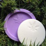 Cannabis Weed Silicone Coaster Mould with hammered gloss effect and cannabis leaf design