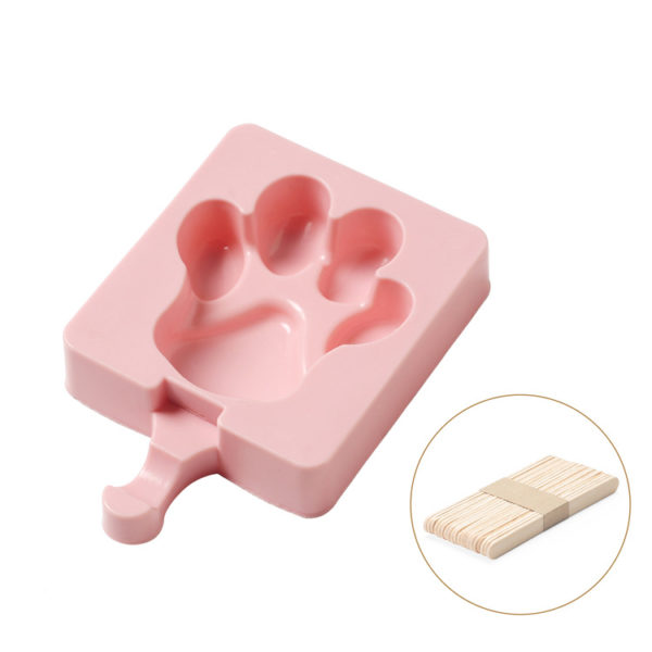 Bear paw ice lolly silicone mould with 20 wooden sticks