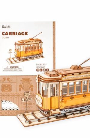 Tramcar Wooden 3D puzzle with 145 pieces