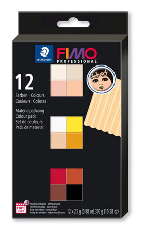 FIMO professional doll art polymer clay set with 12 colours