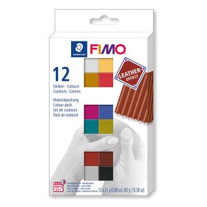 FIMO leather effect polymer clay set of 12 colours