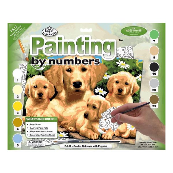 Golden Retriever with Puppies paint by numbers