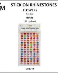 Rhinestones – Flowers 9mm Mixed Colours