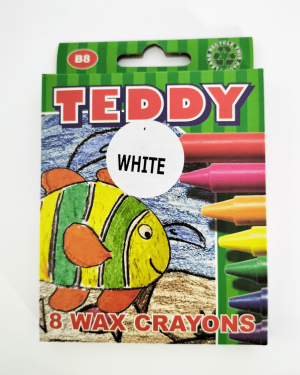 Teddy Wax Crayons White – 8 Piece