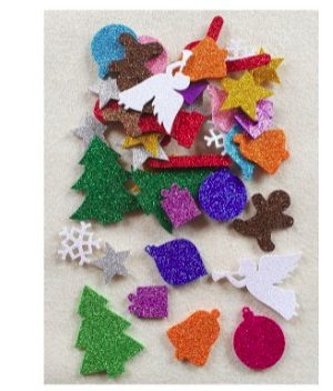 Christmas theme foam glitter shapes