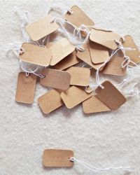 Rounded Rectangle Brown Tags