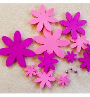 Pink and lilac cosmos flower foam decorations
