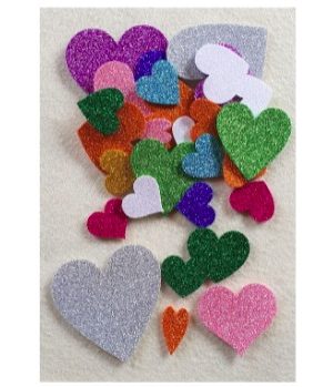 Foam glitter hearts for all kinds of paper crafts