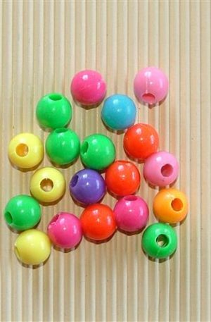 Round pastel beads, 12mm, in mixed colours
