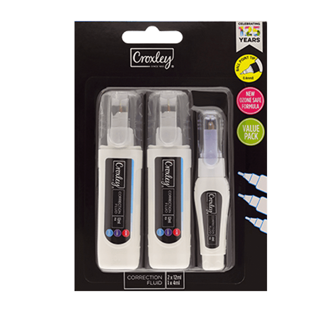 Correction Fluid (3 Pack) Croxley