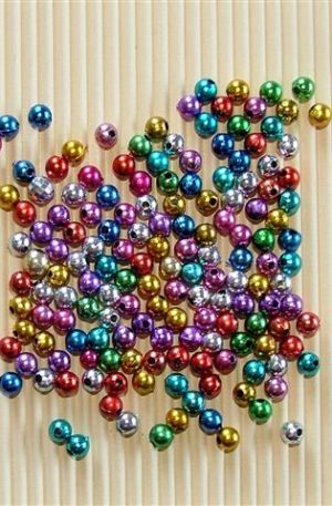 Metallic round beads