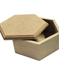 Wooden Trinket Box Hex Large