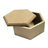 Wooden Trinket Box Hex Large