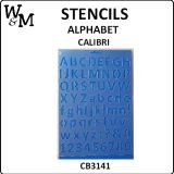 Calibri alphabetical stencil