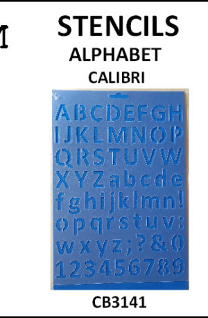 Calibri alphabetical stencil