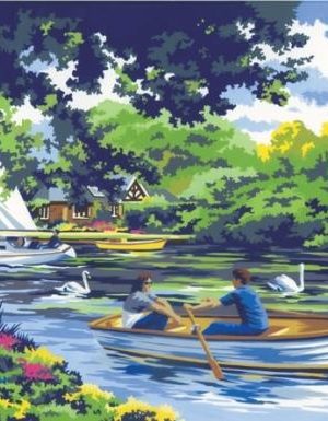 Boating on the river paint by numbers