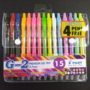 Pilot G-2 Wallet of 15 (neon, pastel and basic pens)