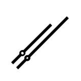 Clock Hands - Hour 90mm Minute 120mm Black
