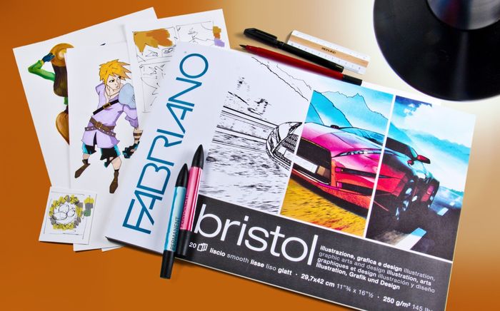 A4 or A3 Fabriano Bristol Paper Pad 250gsm Art Ink Watercolour Gouache  Paints