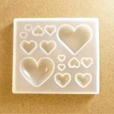 Silicone mould with 14 heart shapes