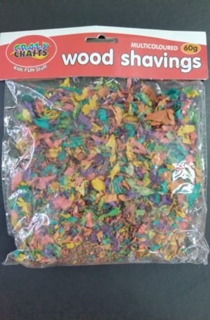 Multicoloured wood shavings