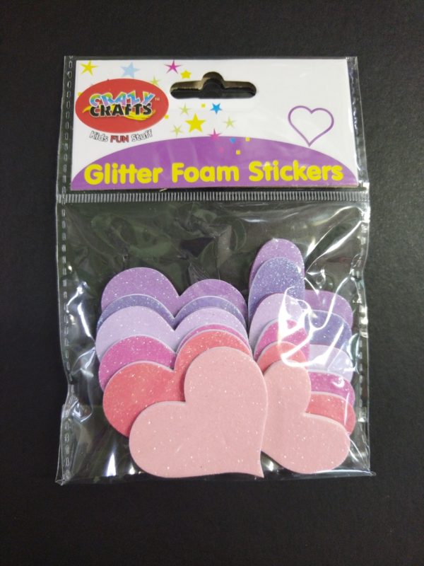 Heart Glitter Foam Stickers by Crazy Crafts