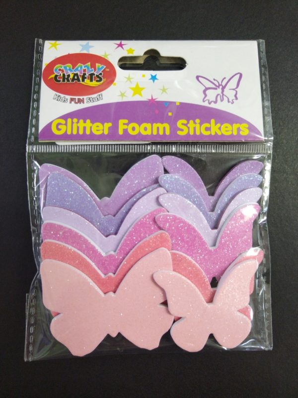 Butterfly Glitter Foam Stickers by Crazy Crafts