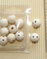 Wood Painted Faces – 12mm x 10p/pk
