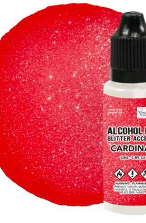Cardinal glitter accent alcohol ink