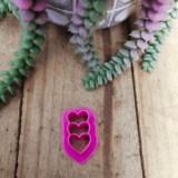 Mini stacked hearts clay cutter