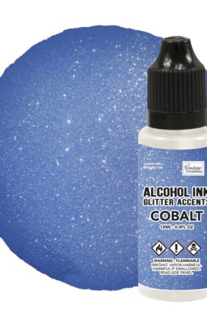 Cobalt glitter accent Couture Creation alcohol ink