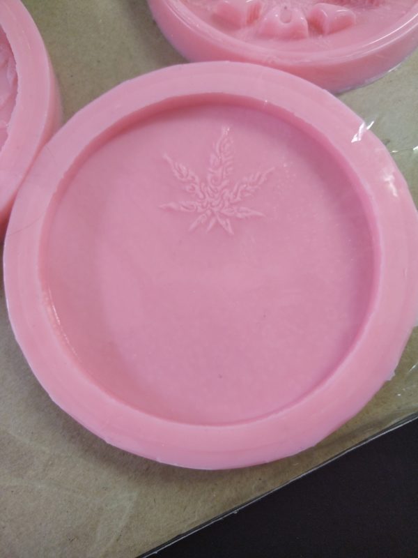 Cannabis coaster set of 3 silicone moulds