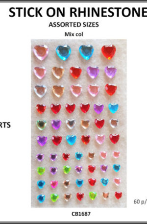 Rhinestones mixed heart shapes and colours