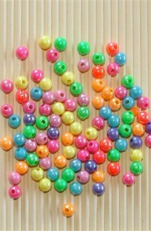 Primary colour round beads 6mm
