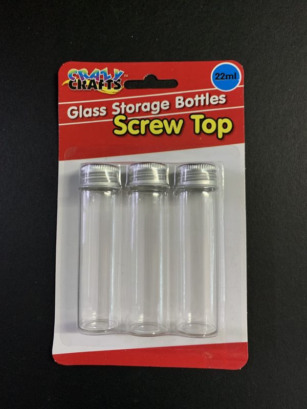 Crazy Crafts screw top glass storage bottle