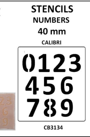 Calibri 40mm number stencil