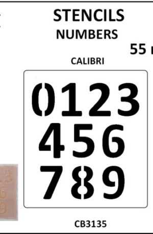 Calibri numbers stencil 55mm