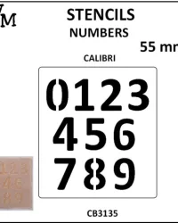 Calibri Numbers (55mm) Stencil