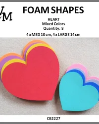 Hearts Assorted 10-14cm – Foam Decorations