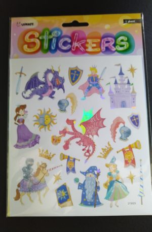 Upikit prince and castle sticker sheet