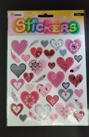 Upikit hearts and flowers sticker sheet