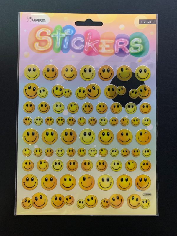 Upikit smiley face sticker sheet