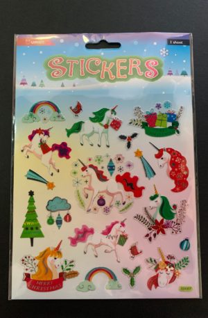 Upikit Christmas Unicorn sticker sheet