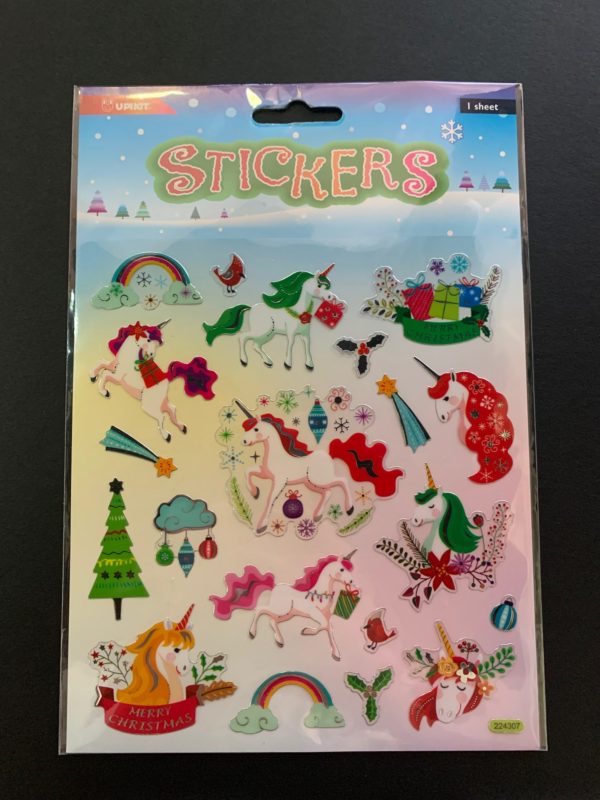 Upikit Christmas Unicorn sticker sheet