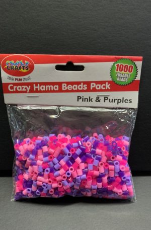 Pink and purple hama beads