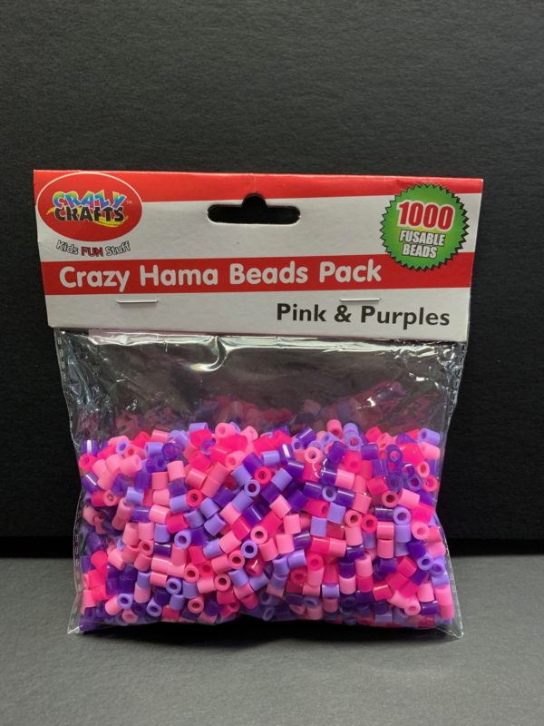 Pink and purple hama beads